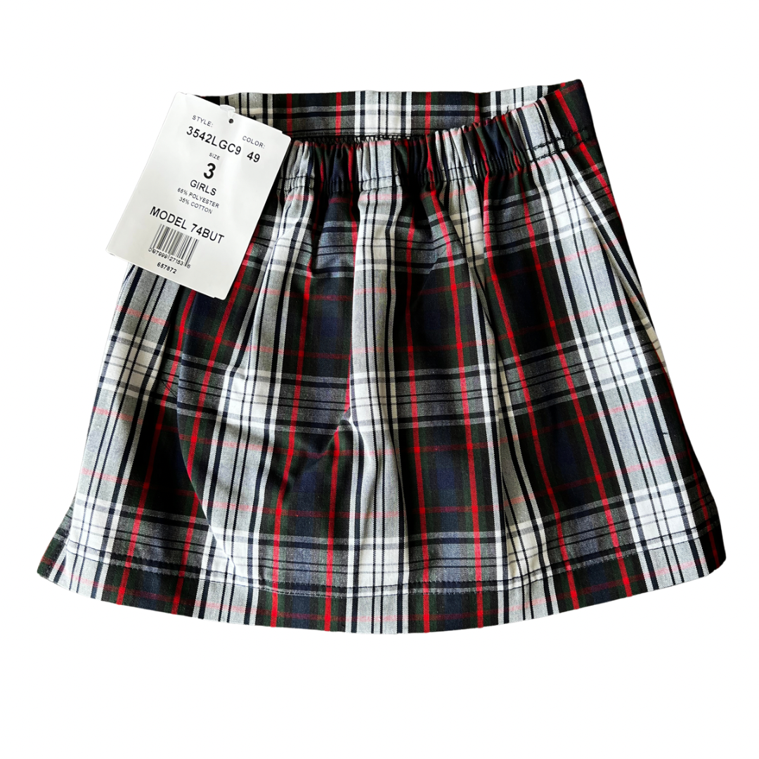 Becky Thatcher Girl's Pull-On Plaid Skort - Plaid #49 (Acadia Parish)