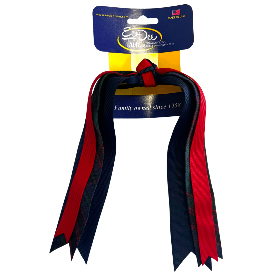 Plaid Ribbon Streamer Hair Tie - Plaid 19/2E (St. Michael)