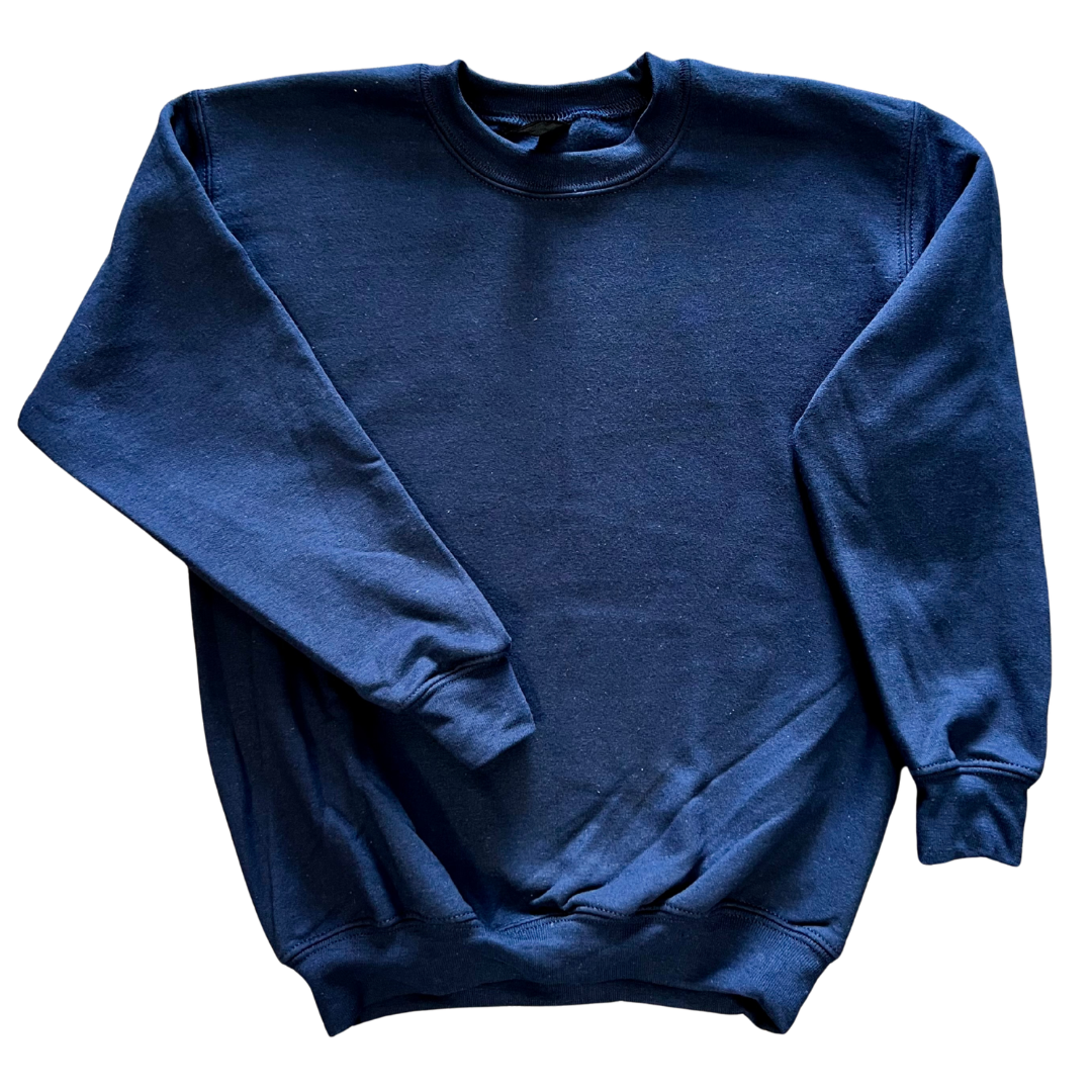 Gildan Unisex Solid Navy Crewneck Sweatshirt
