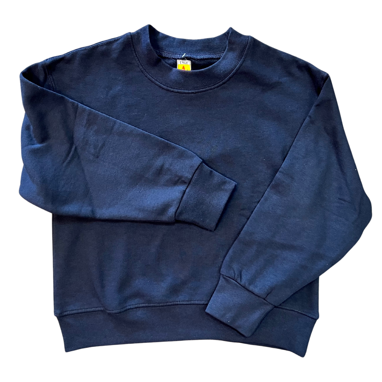 Unisex Solid Navy Crewneck Sweatshirt