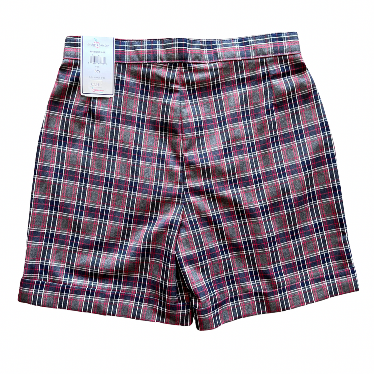 Our Mother of Peace Girl's Pleated Plaid Short