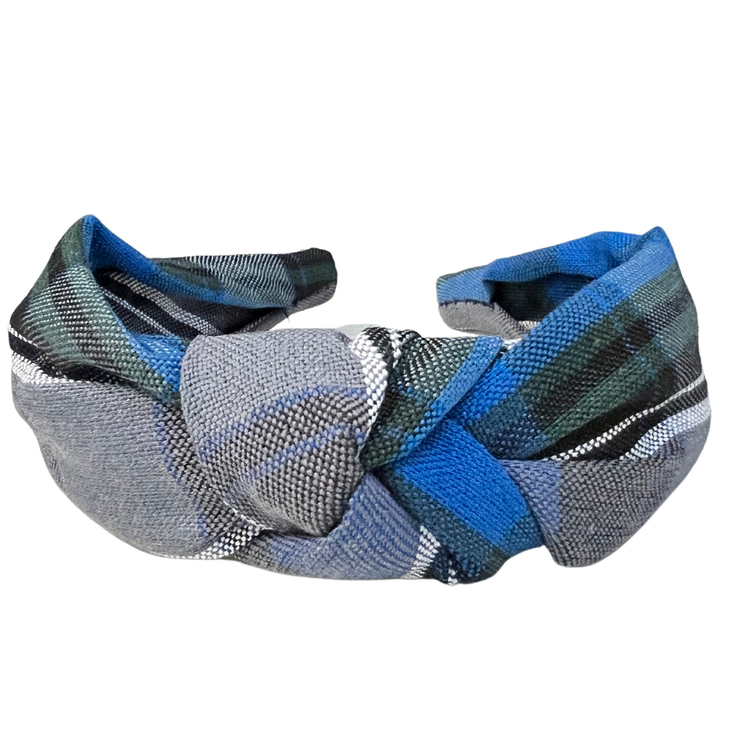 Fabric Covered Knotted Headband - Plaid 32 (St. Edmund High)