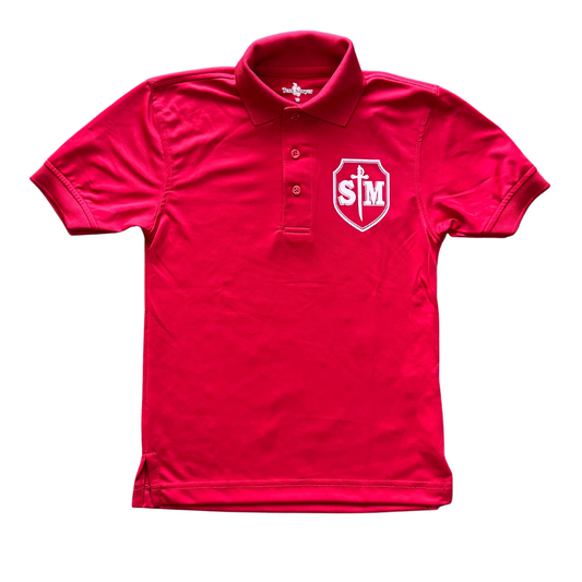 St. Michael Pre-K & K Boy’s Red Short Sleeve Dry Fit Polo