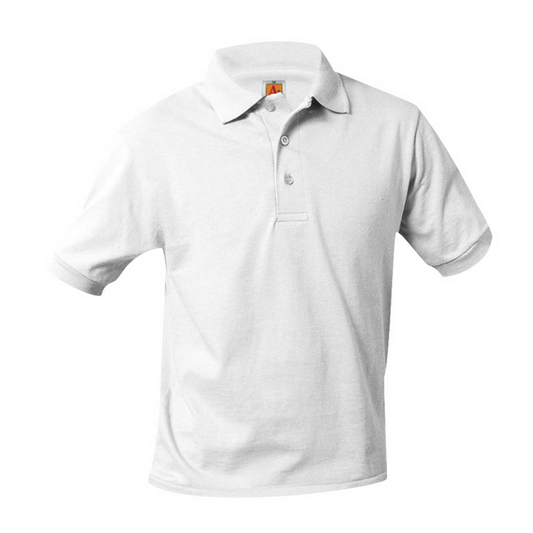 School Apparel Short Sleeve Smooth Knit Polo - White