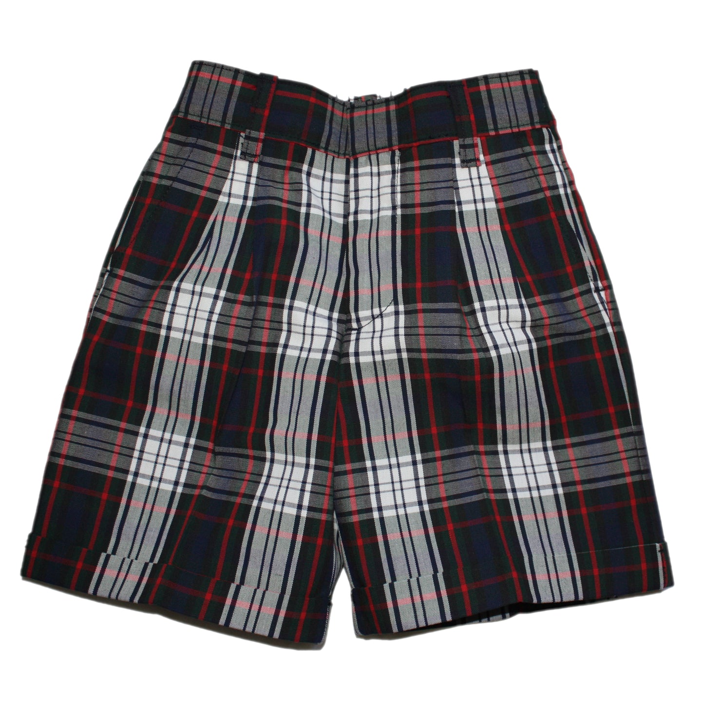 Acadia Parish Public School (Plaid 49) Girl's Mid-Rise Pleated Plaid Short