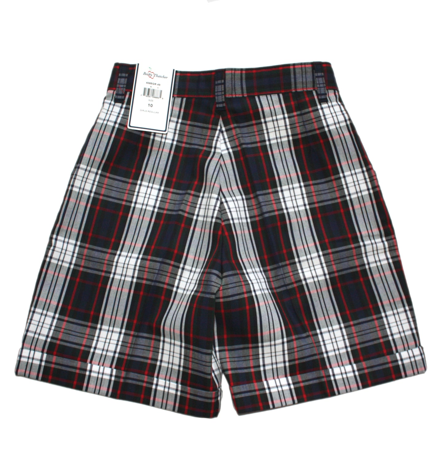 Acadia Parish Public School (Plaid 49) Girl's Mid-Rise Pleated Plaid Short