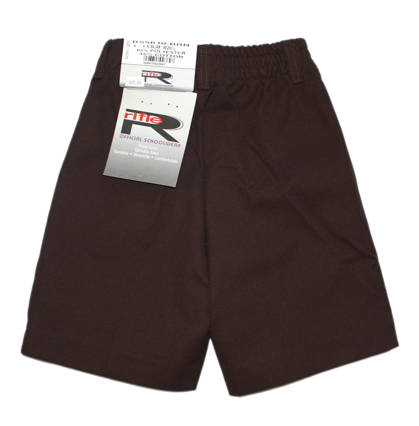 Clearance - Rifle Boy's Brown Pleated Short - Slim Sizes Only