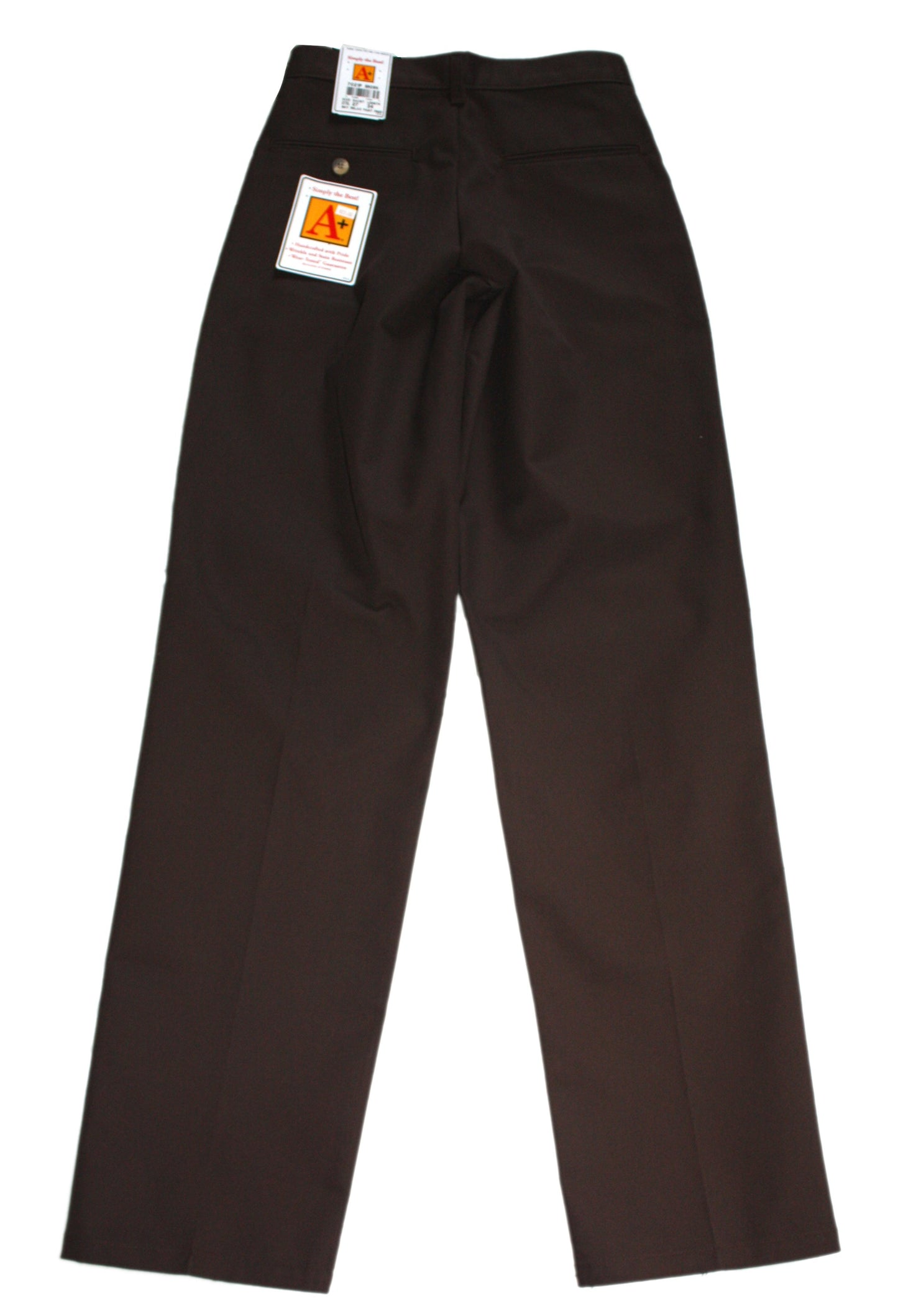 School Apparel Men's Flat Front Relaxed Fit Pant - Brown