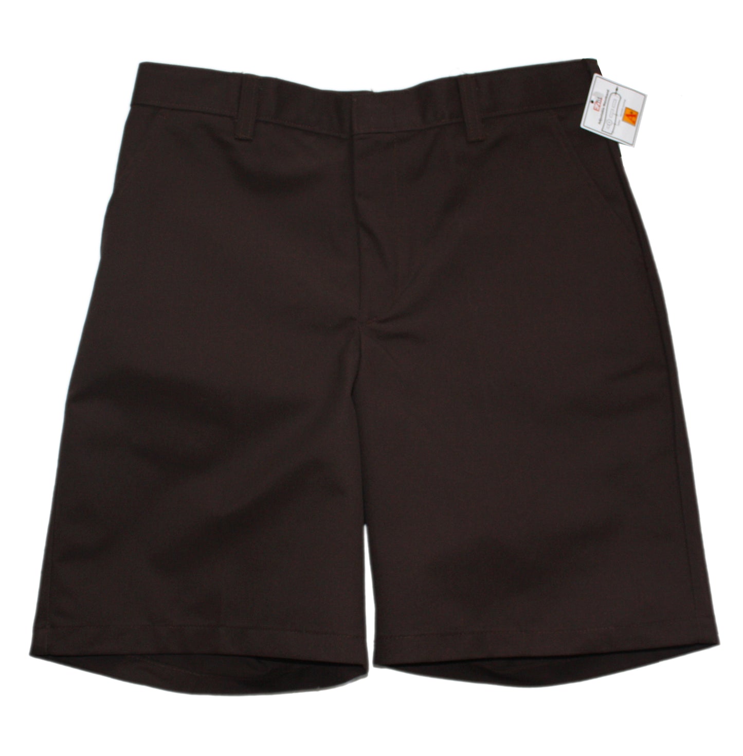 School Apparel Boy’s Husky Flat Front Relaxed Short with Adjustable Waist - Brown