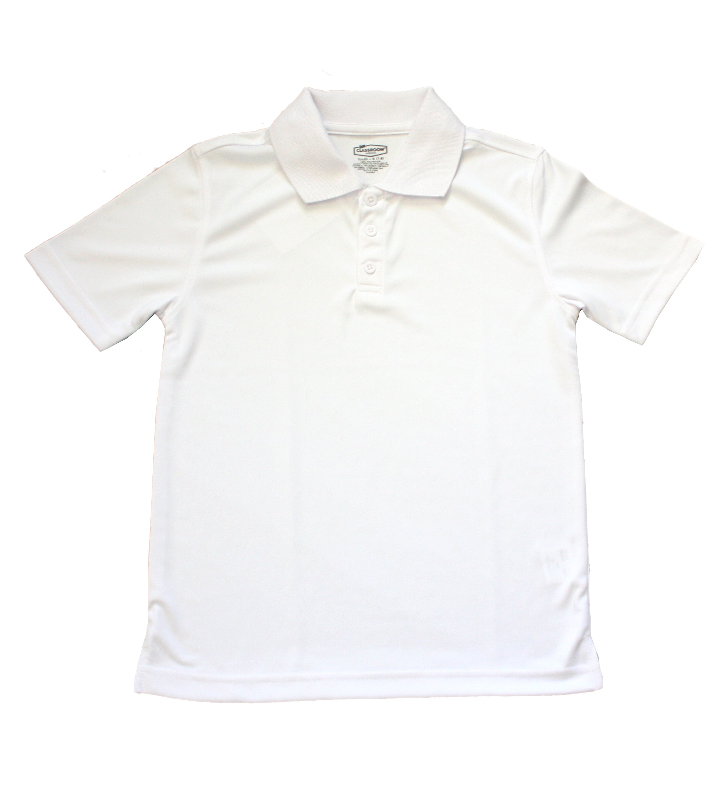 Classroom Unisex Short Sleeve Dry-Fit Polo - White – A+ School Uniforms ...