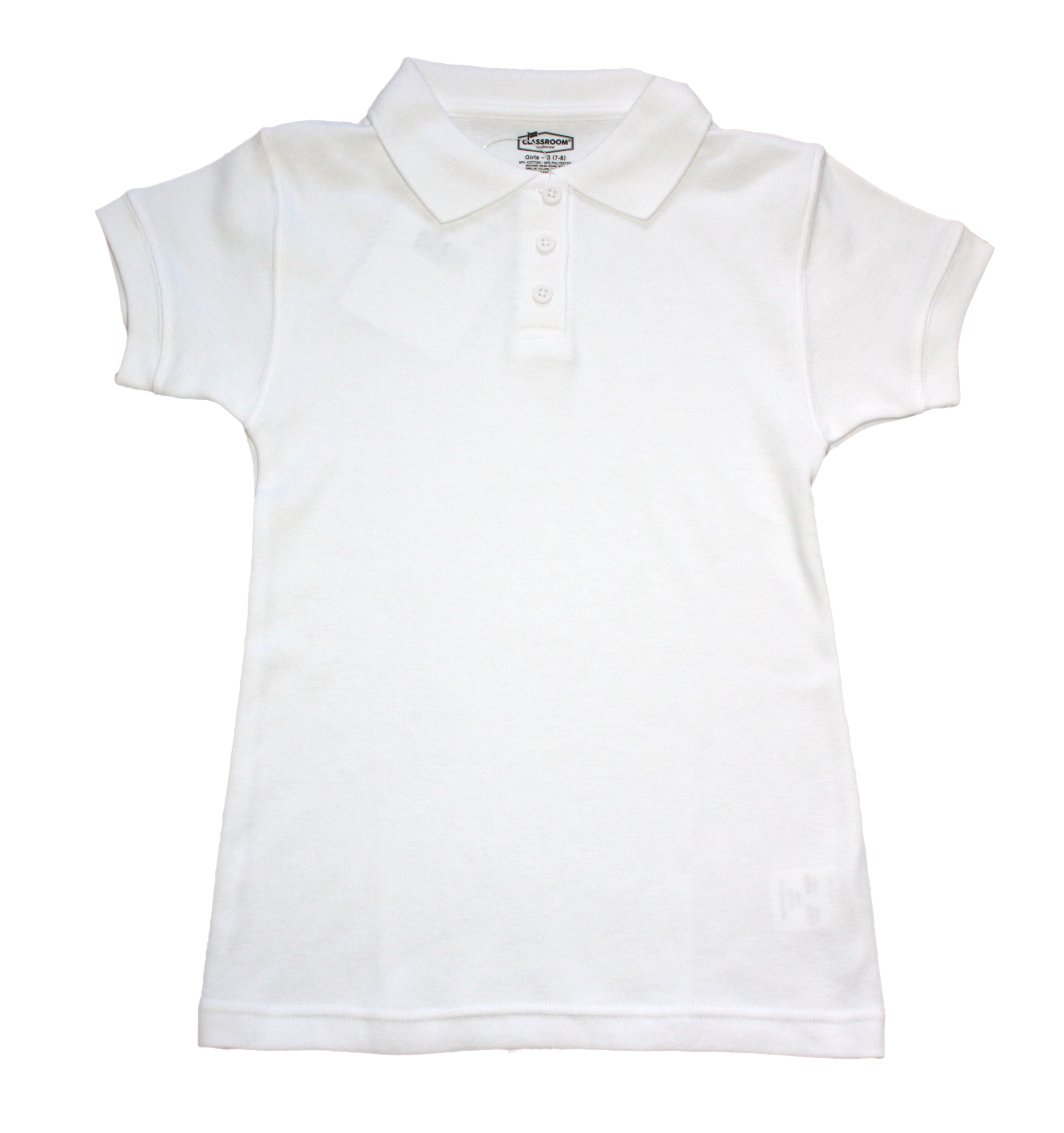 Ladies white shop fitted polo shirt