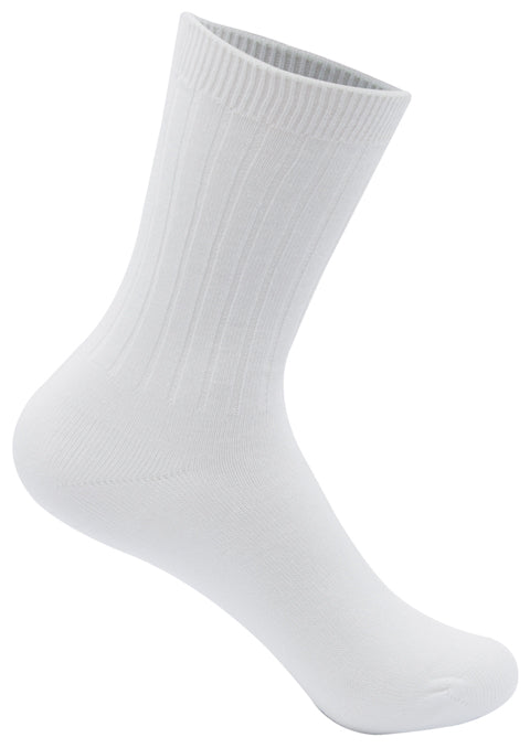 Classroom Ribbed Crew Socks - White (3-Pack)