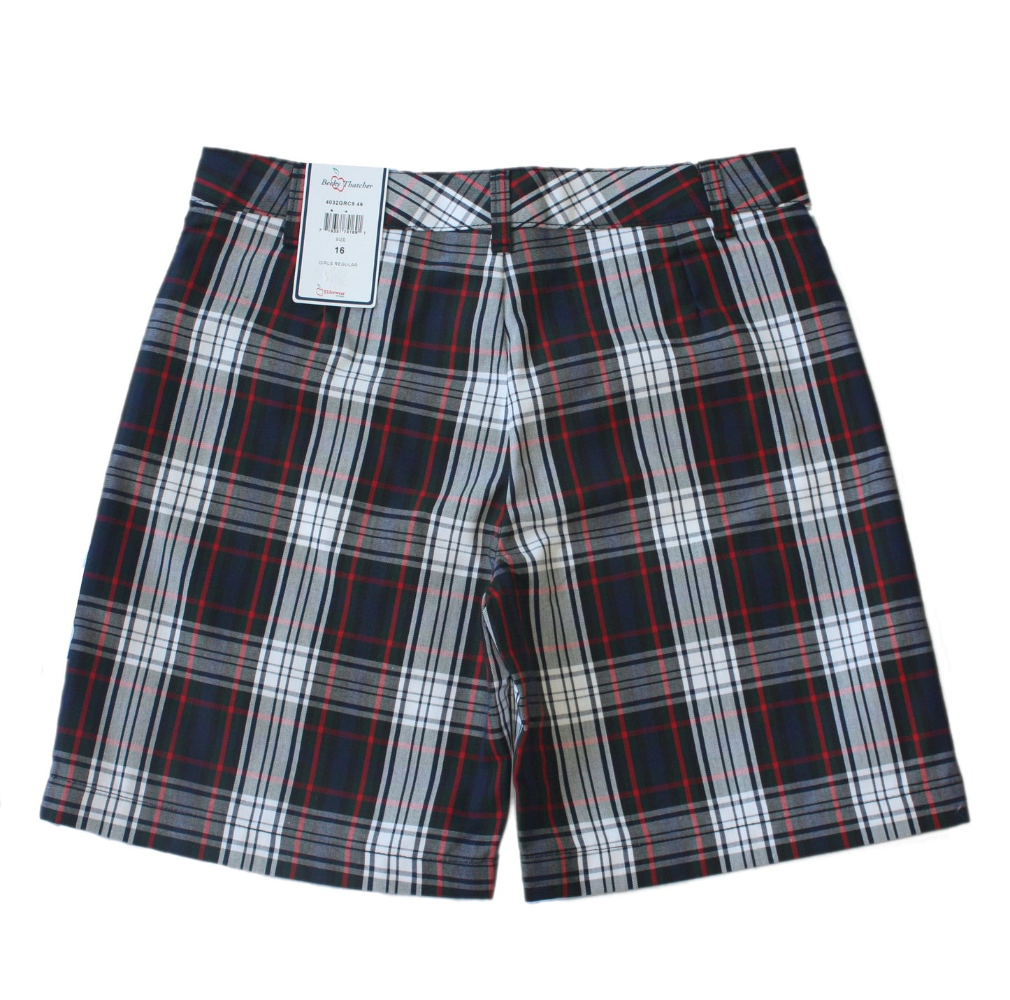 Acadia Parish Public School (Plaid 49) Girl's Mid-Rise Flat Front Short - Becky Thatcher Brand