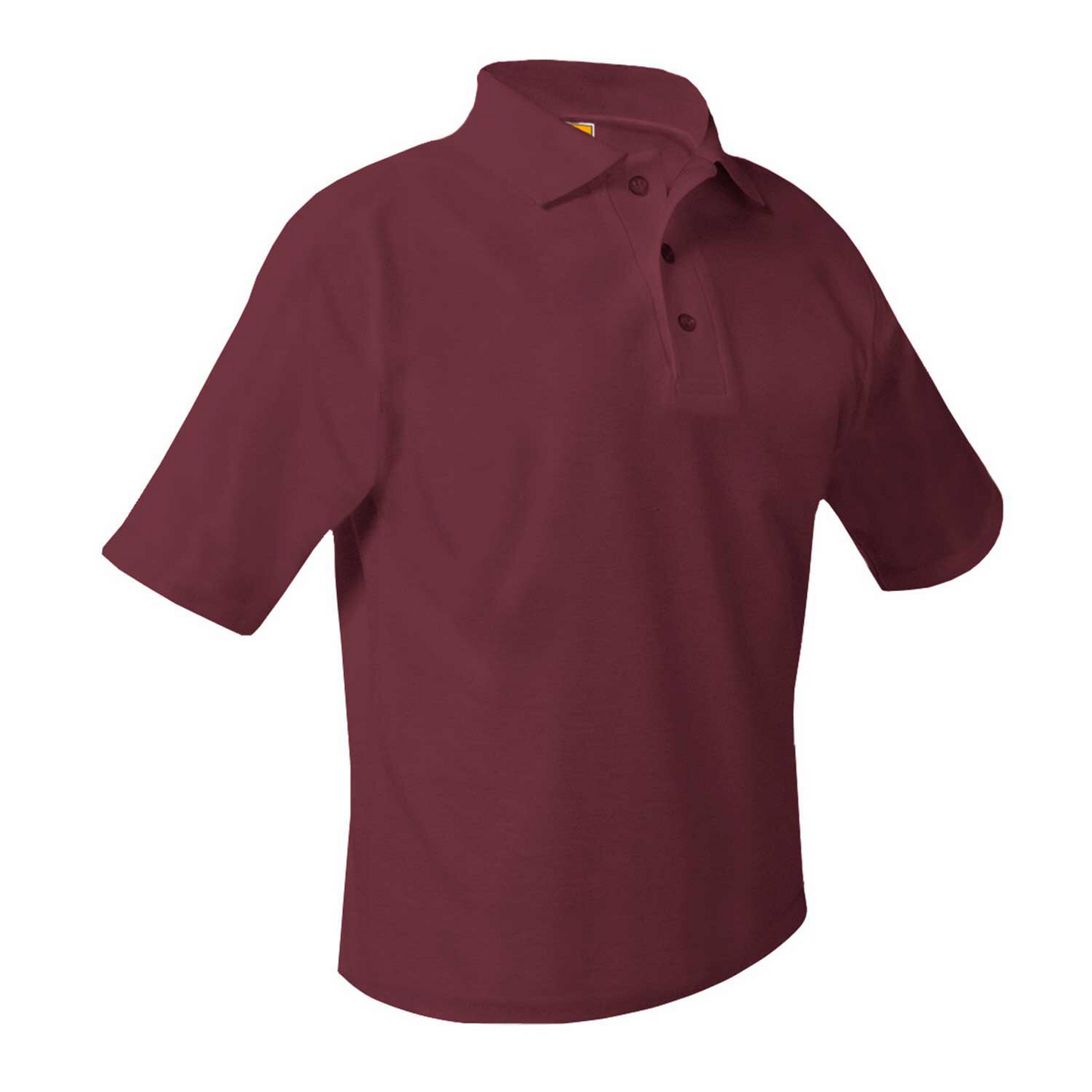 School Apparel Short Sleeve Pique Knit Polo - Maroon/Burgundy