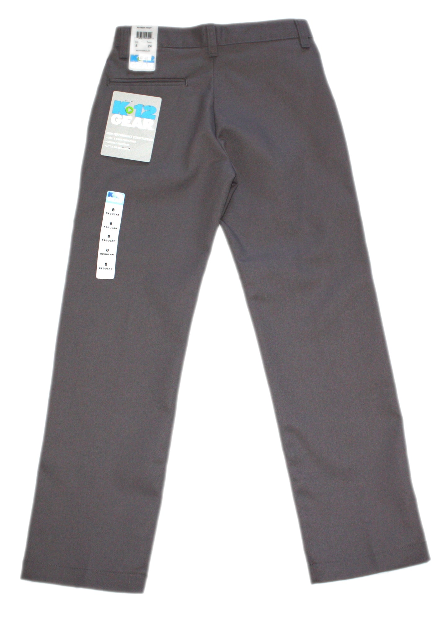 K12 Gear Boy's Regular Flat Front Pant - Gray