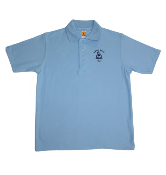 Northside Christian Short Sleeve Pique Knit Polo - Blue