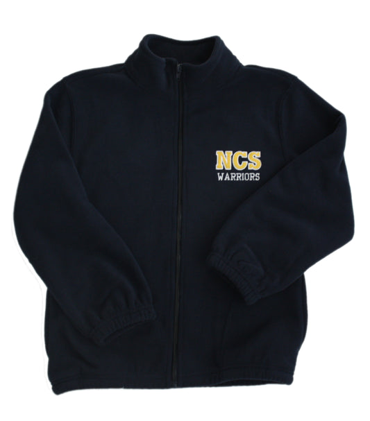 Classroom Unisex Polar Fleece Full-Zip Jacket - Navy with Northside Christian Crest