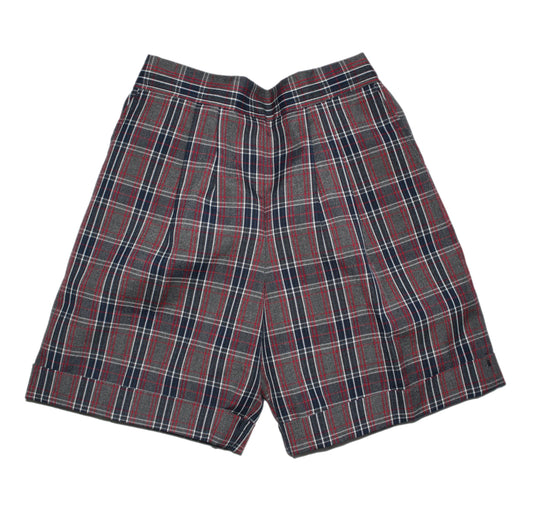 Our Mother of Peace Girls’ Pleated Pull-On Short with Elastic Back - Plaid ABN/46