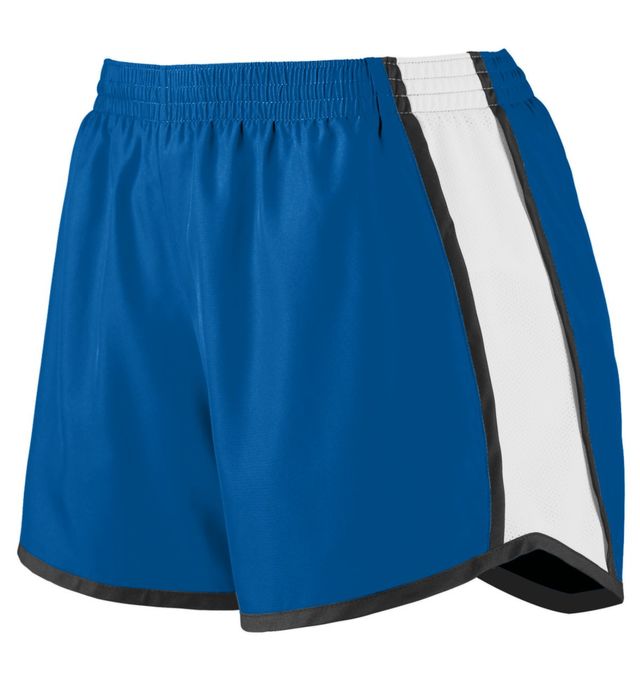 Girl's Lined Athletic Short - Royal, White, and Black