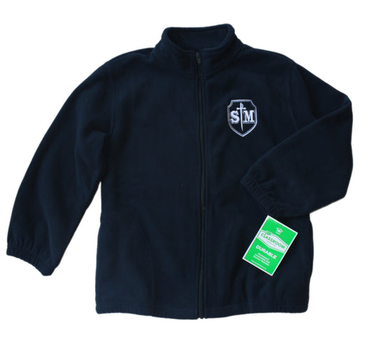 St. Michael Unisex Navy Full-Zip Polar Fleece Jacket