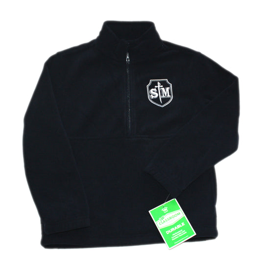 St. Michael Unisex Navy Half-Zip Polar Fleece Jacket