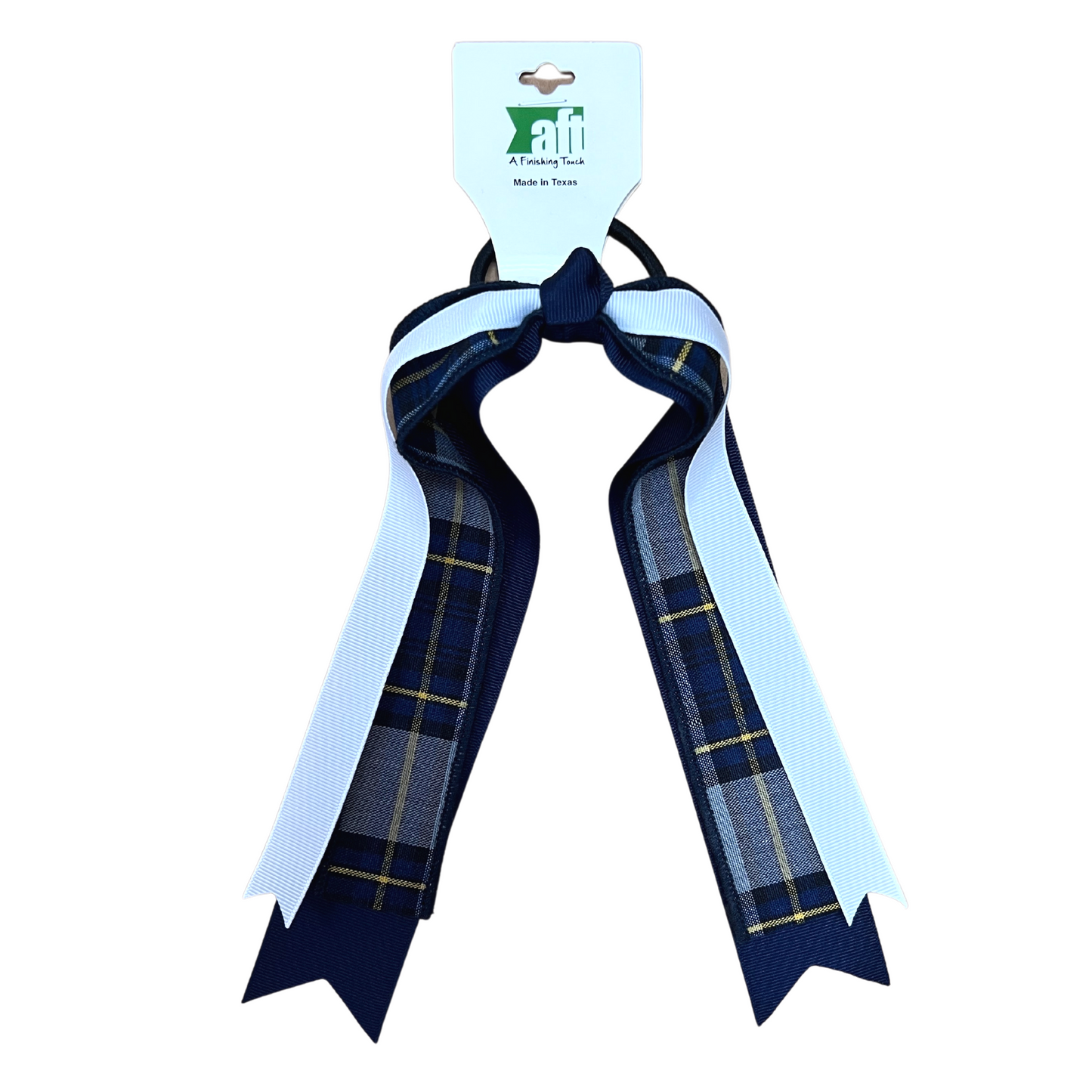 Plaid Ribbon Streamer Hair Tie - Plaid 57 (Northside Christian)