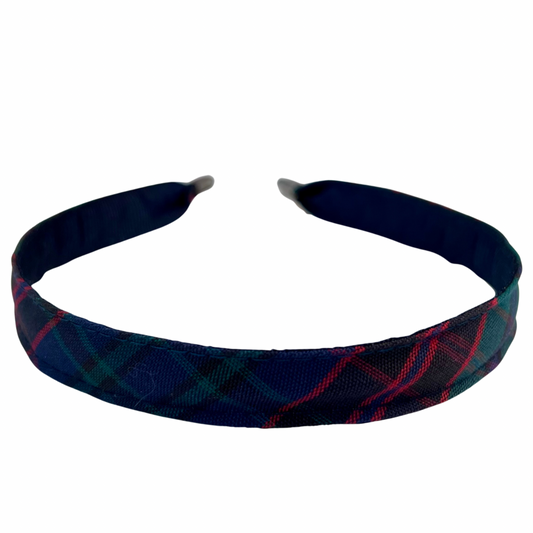 Slim Fabric Covered Plaid Headband - Plaid 2E (St. Michael)