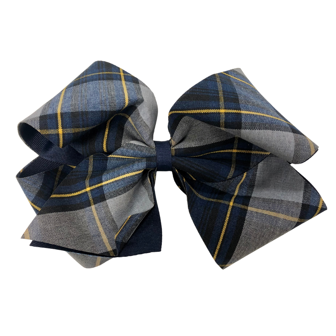 Extra-Large 8” Fabric 4-Loop Bow - Plaid 57 (Northside Christian)