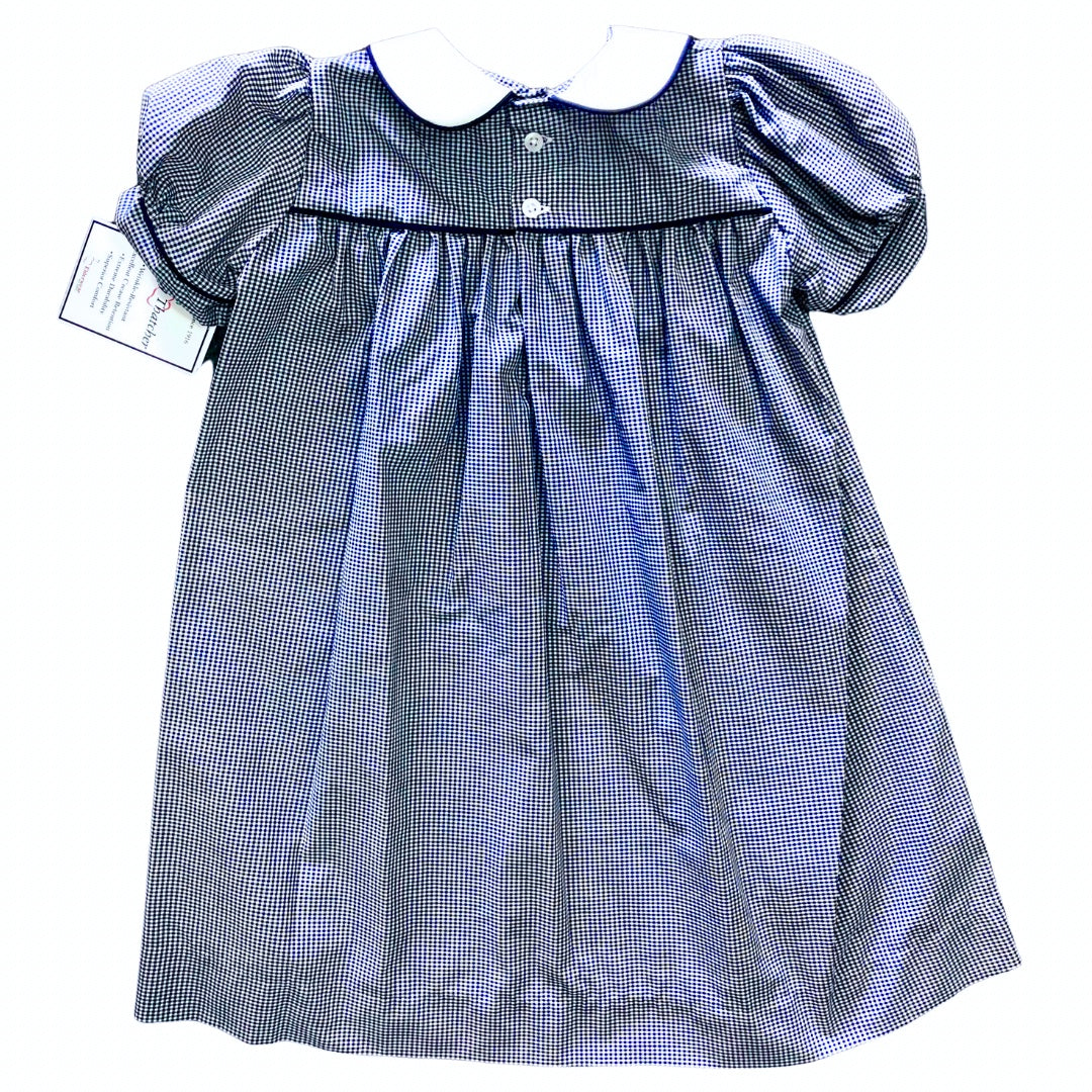 Navy/White Gingham Smock Dress