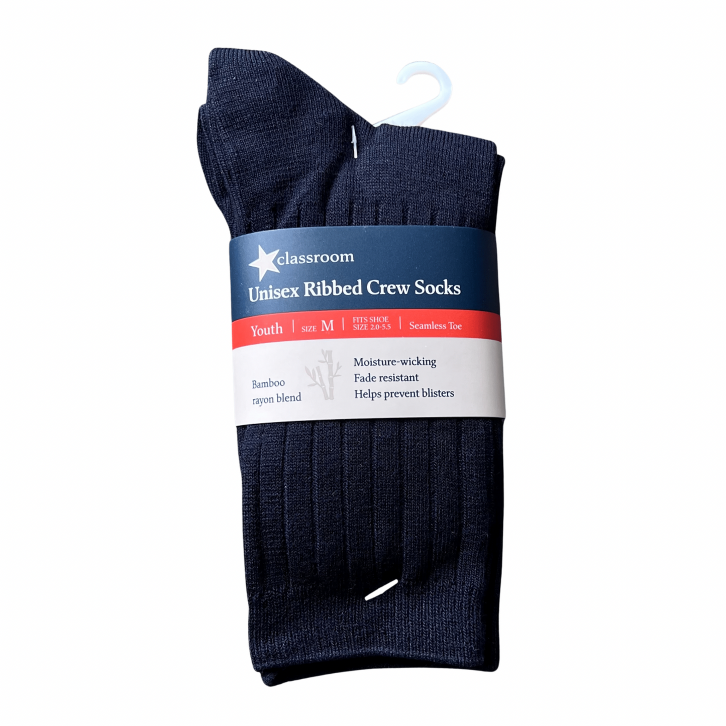 Classroom Ribbed Crew Socks - Navy (3-Pack) – A+ School Uniforms ...