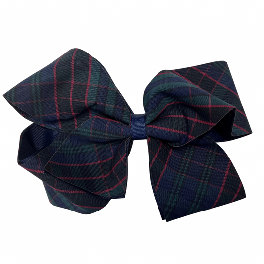 Large 7” Fabric 4-Loop Bow - Plaid 2E (St. Michael)