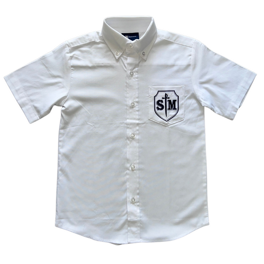 St. Michael Girl’s Short Sleeve Oxford with Logo - Classroom Brand