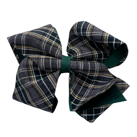 Large 7” Fabric 4-Loop Bow - Plaid 44 (Jeff Davis)